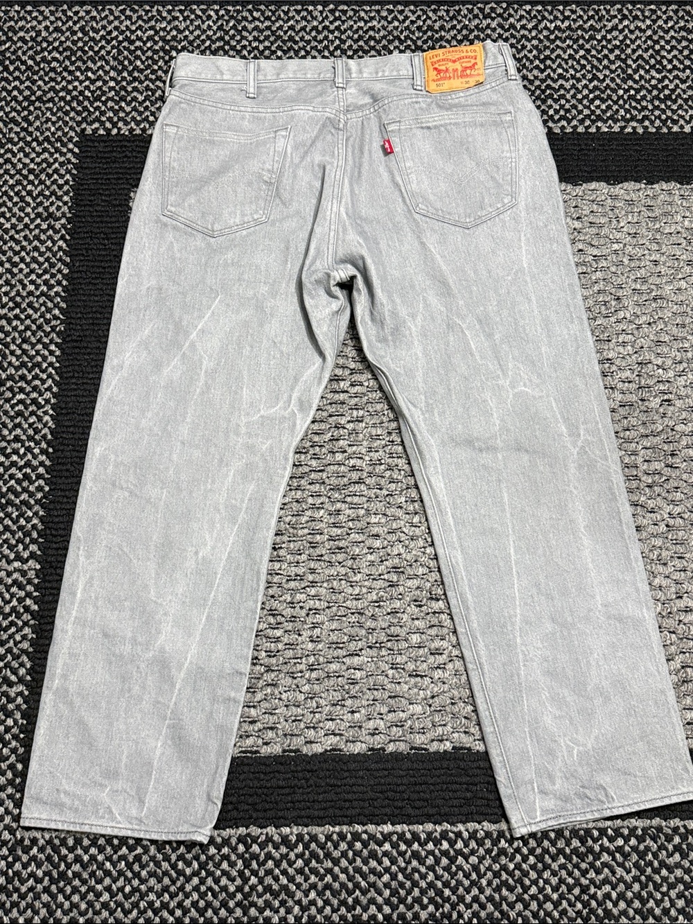 Levi's 501 Original Fit Straight Leg Men's Jeans 38 Gray Marbled Classic Denim - Picture 2 of 8